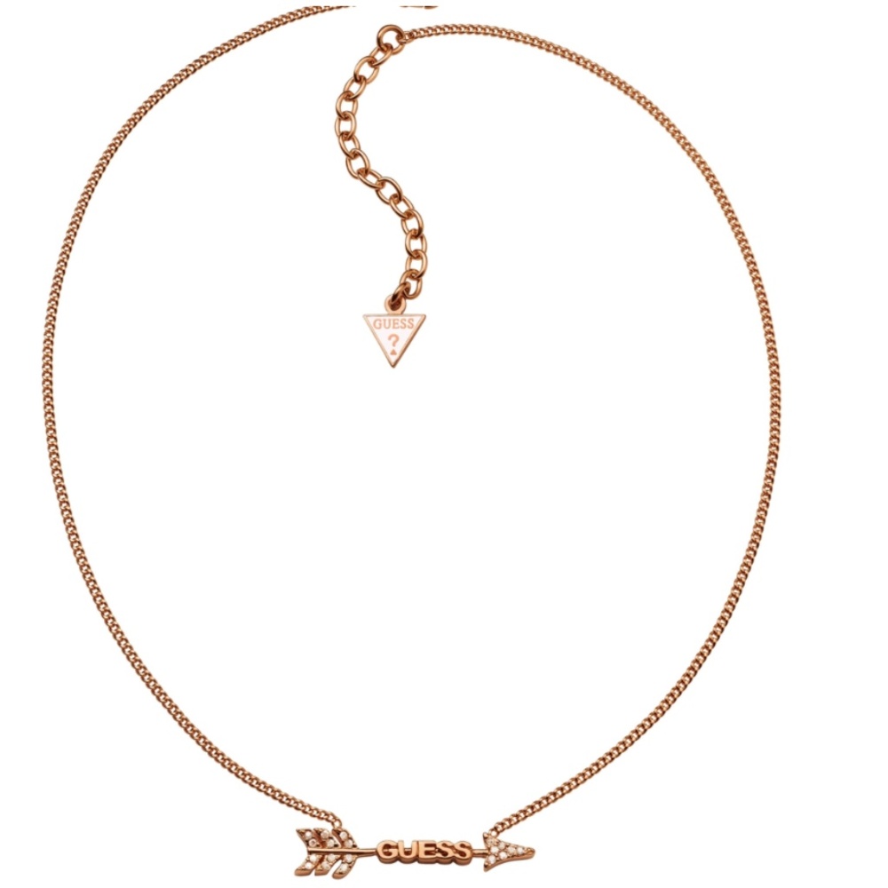 Rose Gold-Tone Logo Arrow Pendant Necklace